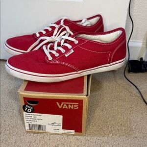 Vans Classic Red and White Sneakers